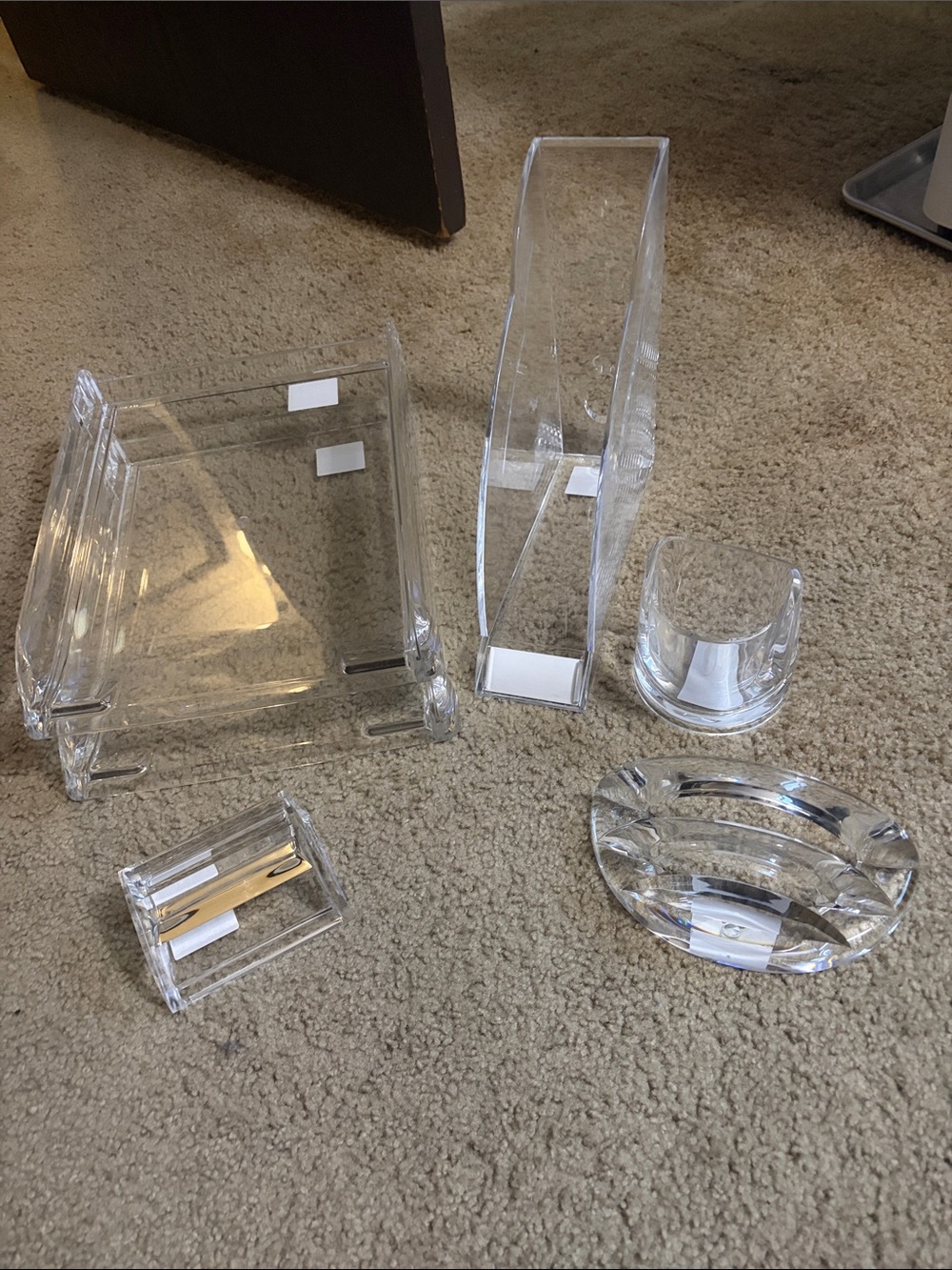 Clear Acrylic Desk Organizer Set - 5 Pieces